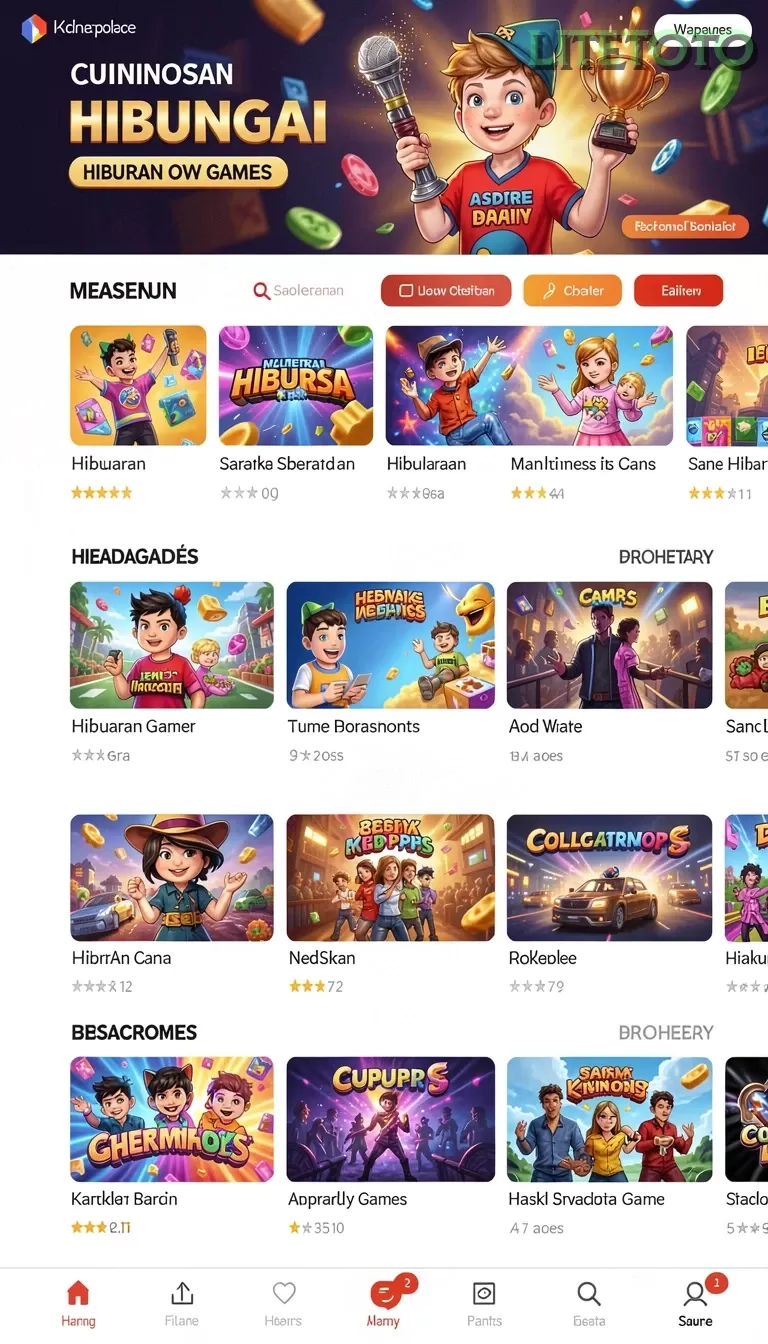 Cuplikan layar JKTGAME — menu navigasi