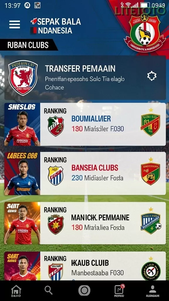 Cuplikan layar 555ZK — menu navigasi