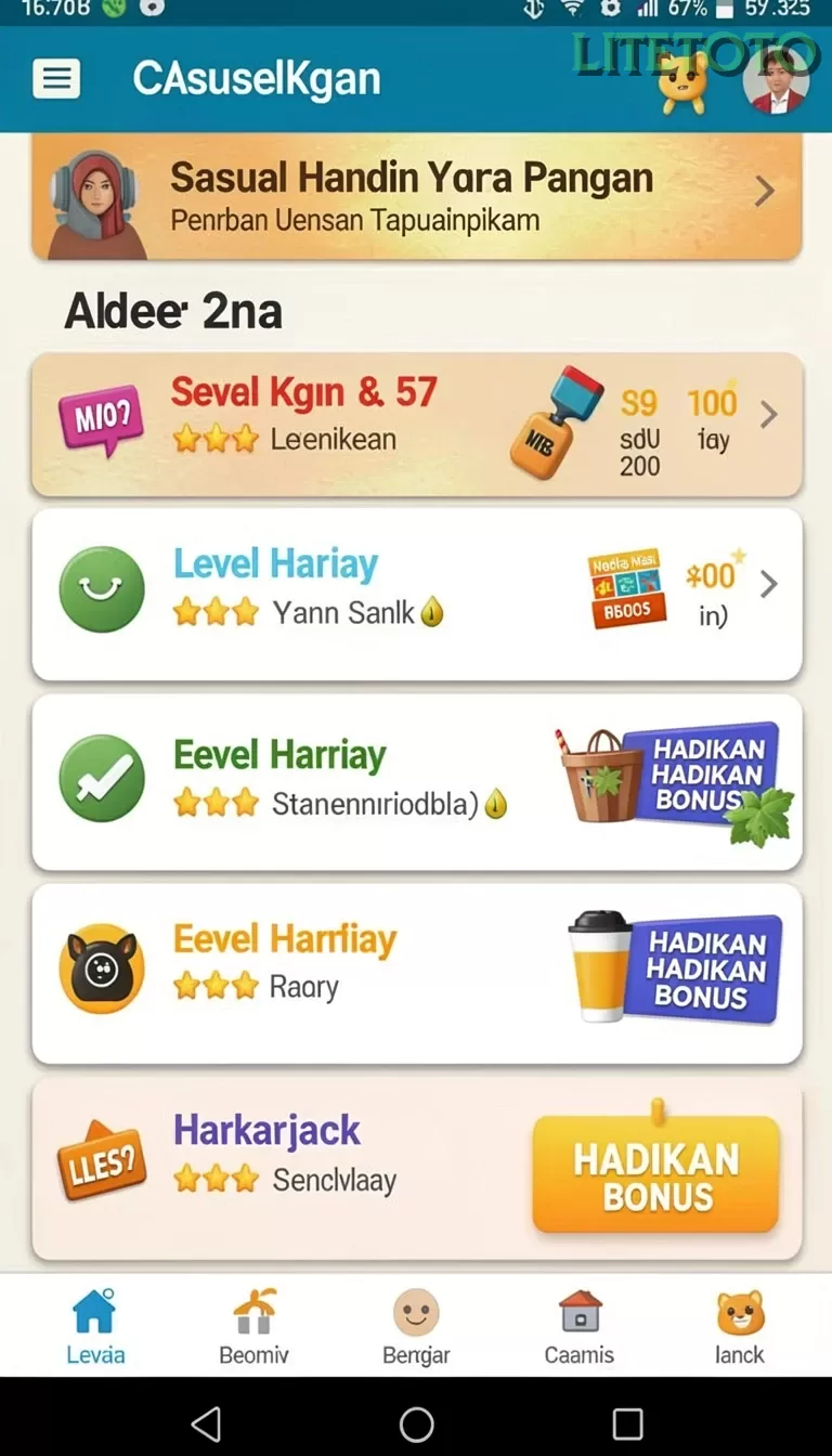 Cuplikan layar MPO666 — menu navigasi
